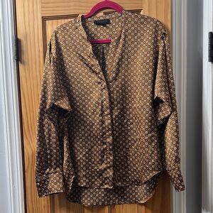 Sanctuary women’s Tan Patterned Button Down Shirt